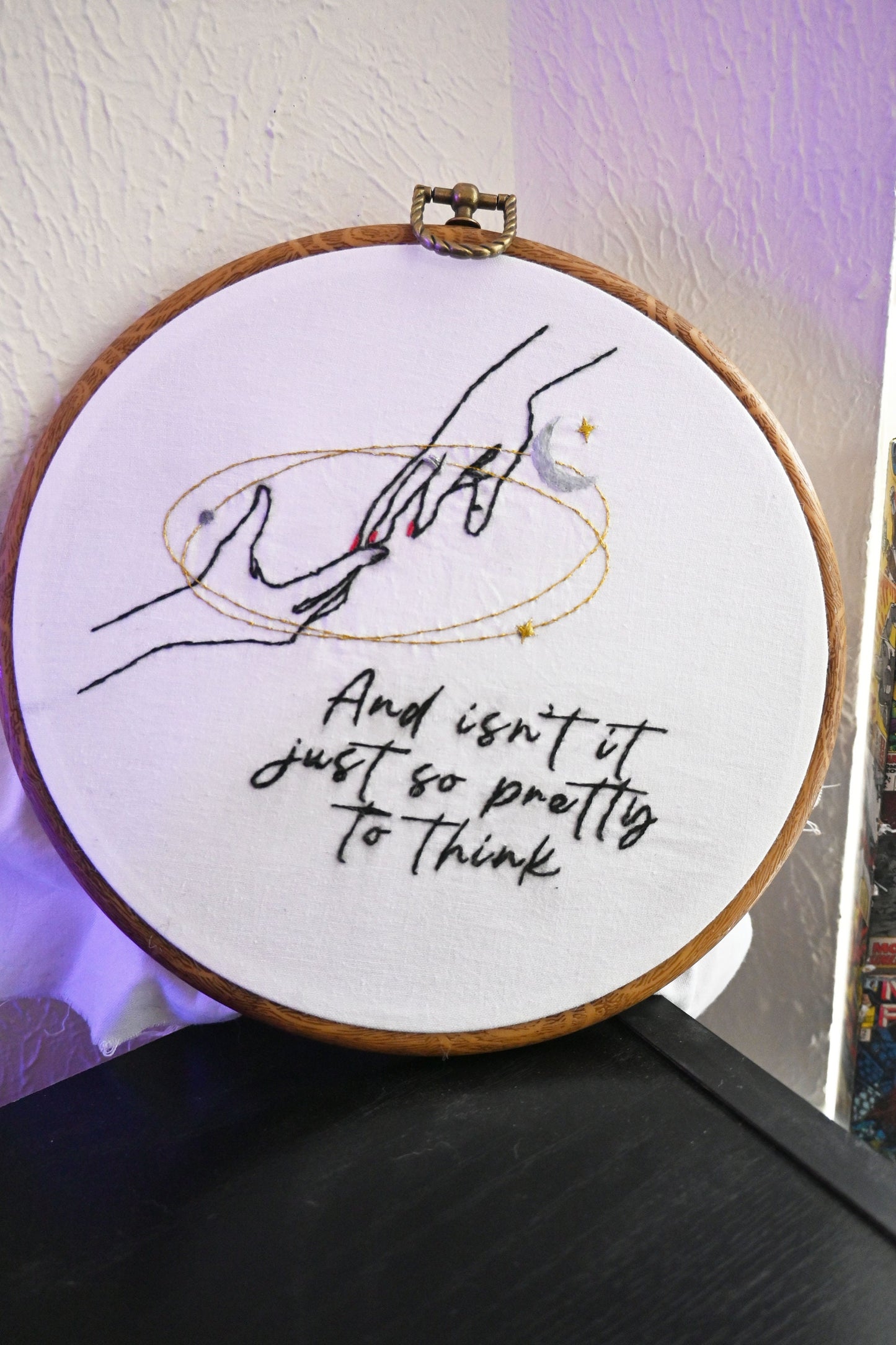 Invisible String Hand Embroidery with Hoop