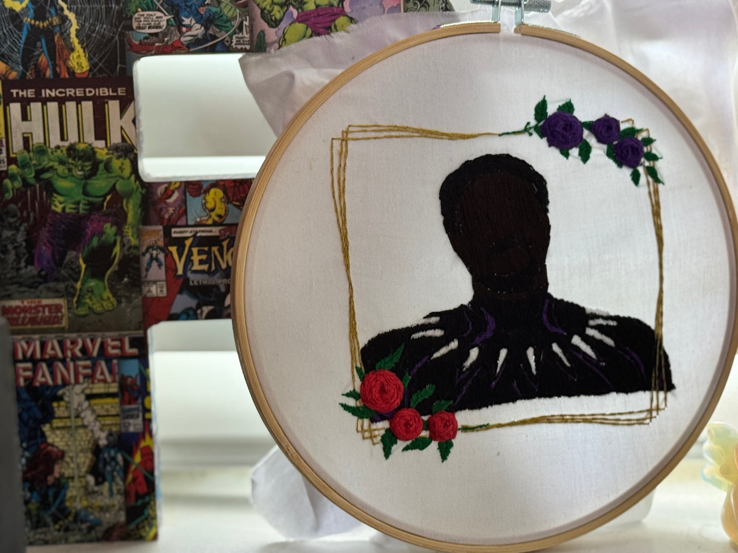 T'Challa Floral Hand Embroidery