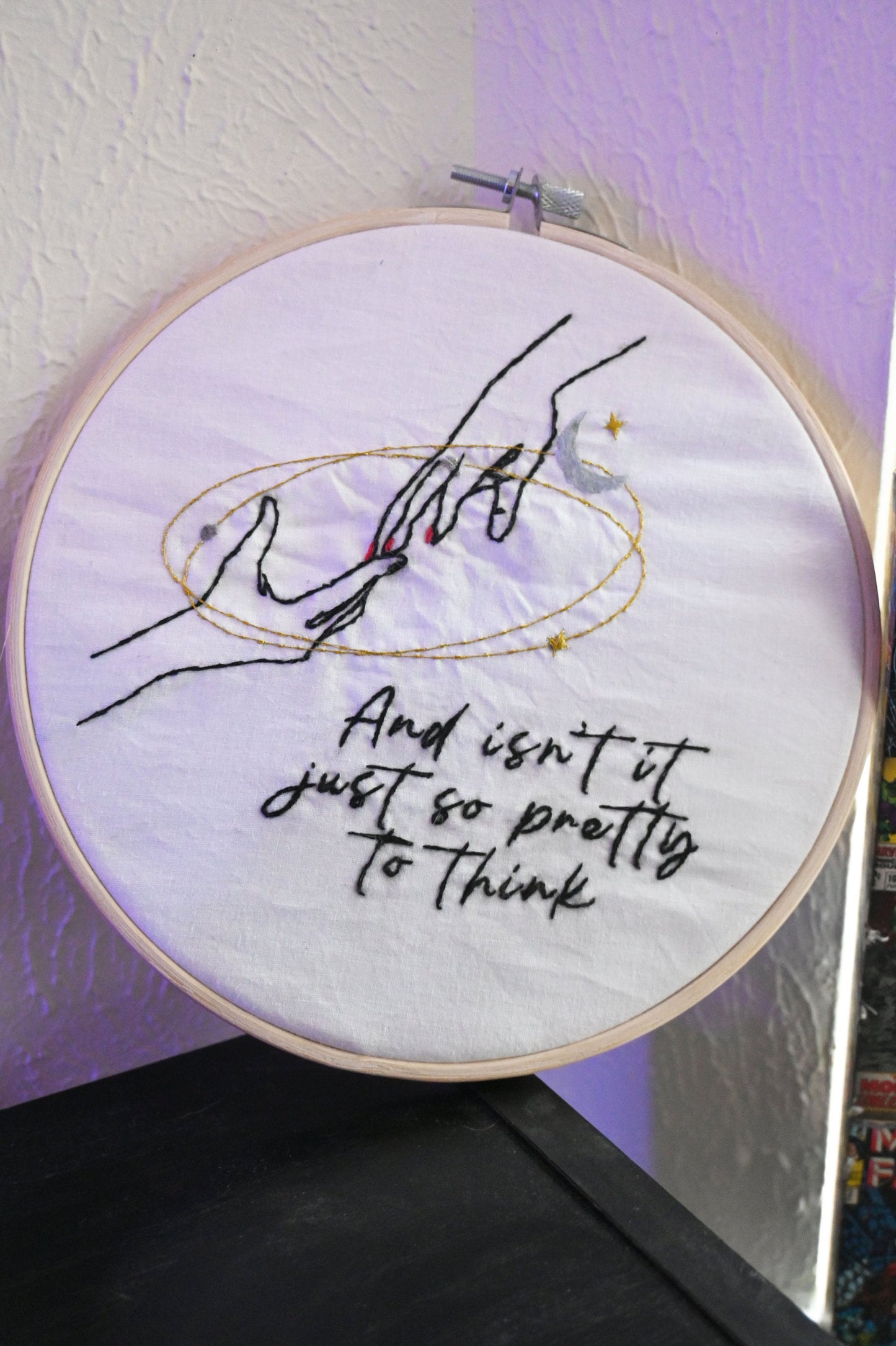 Invisible String Hand Embroidery with Hoop