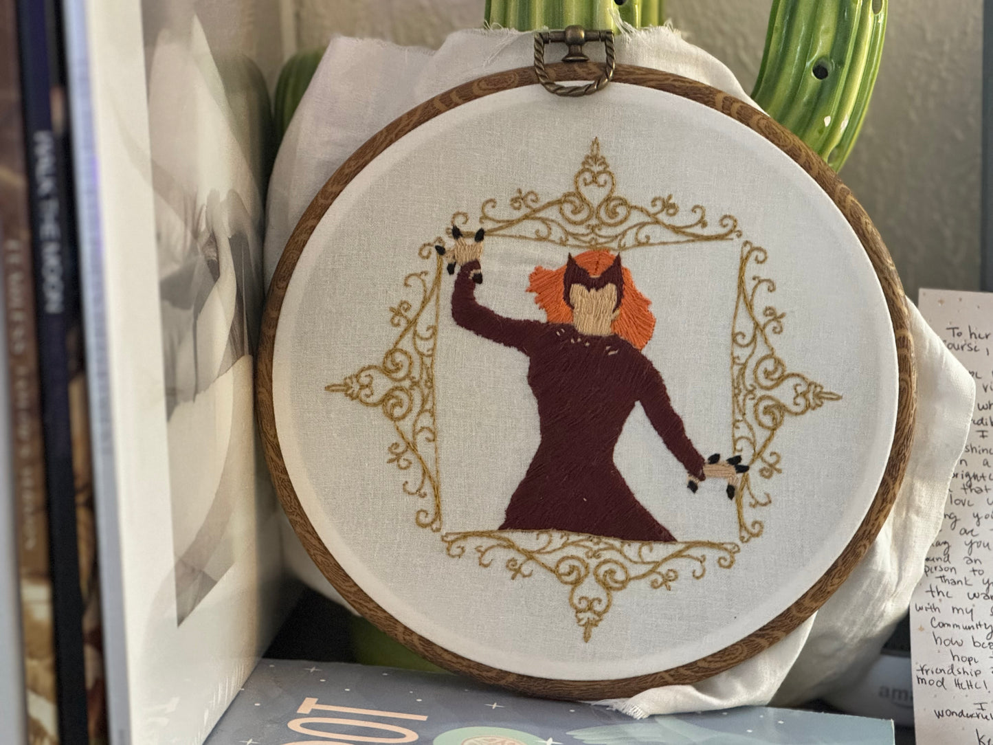 Scarlet Witch Hand Embroidered Art