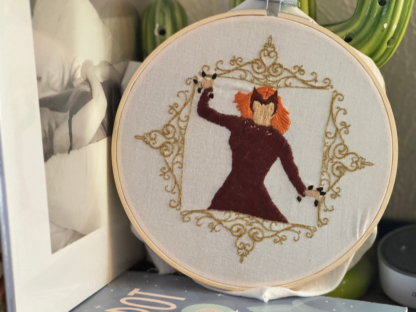 Scarlet Witch Hand Embroidered Art