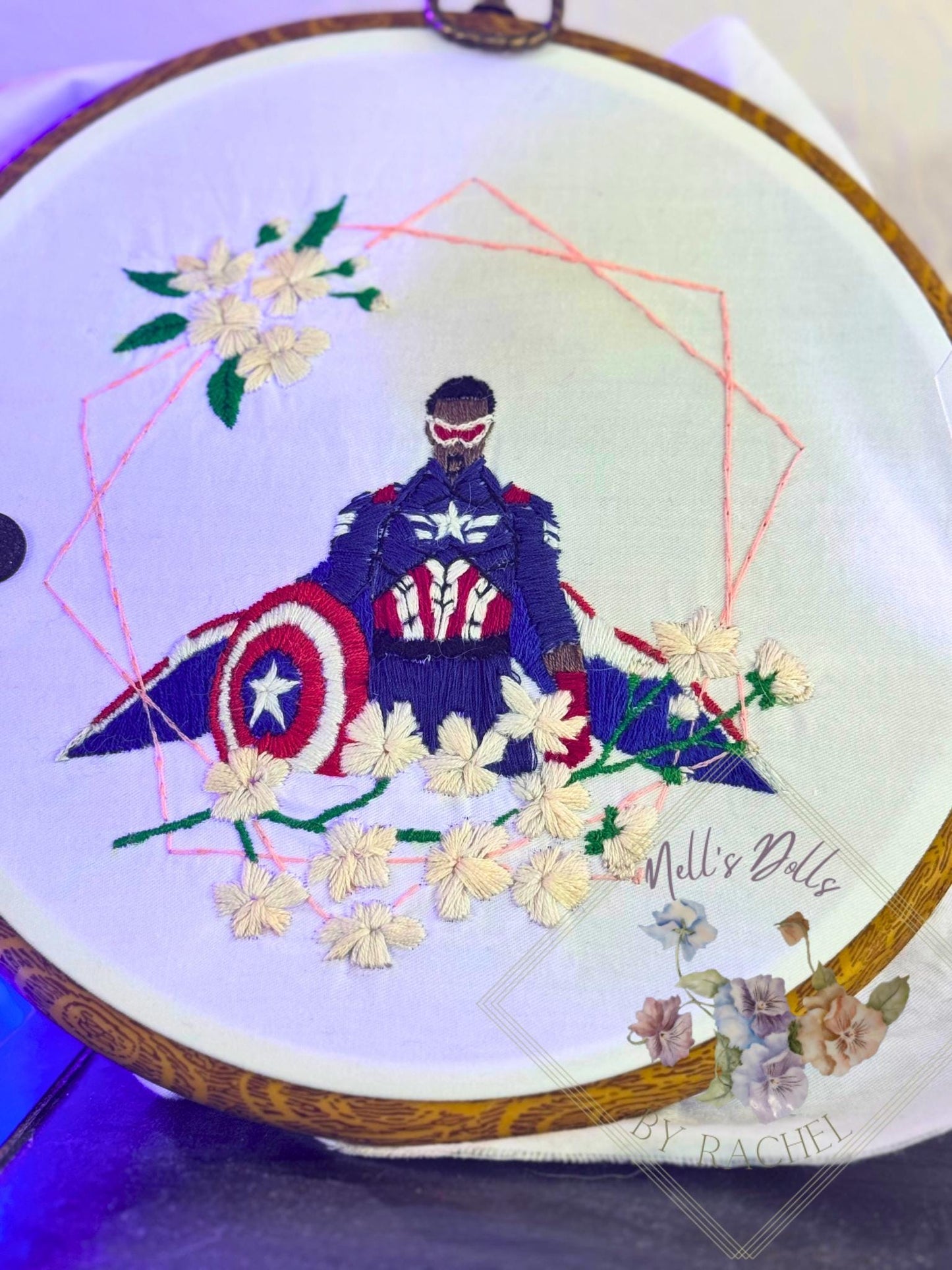 Sam Wilson Cherry Blossom Embroidery with Hoop