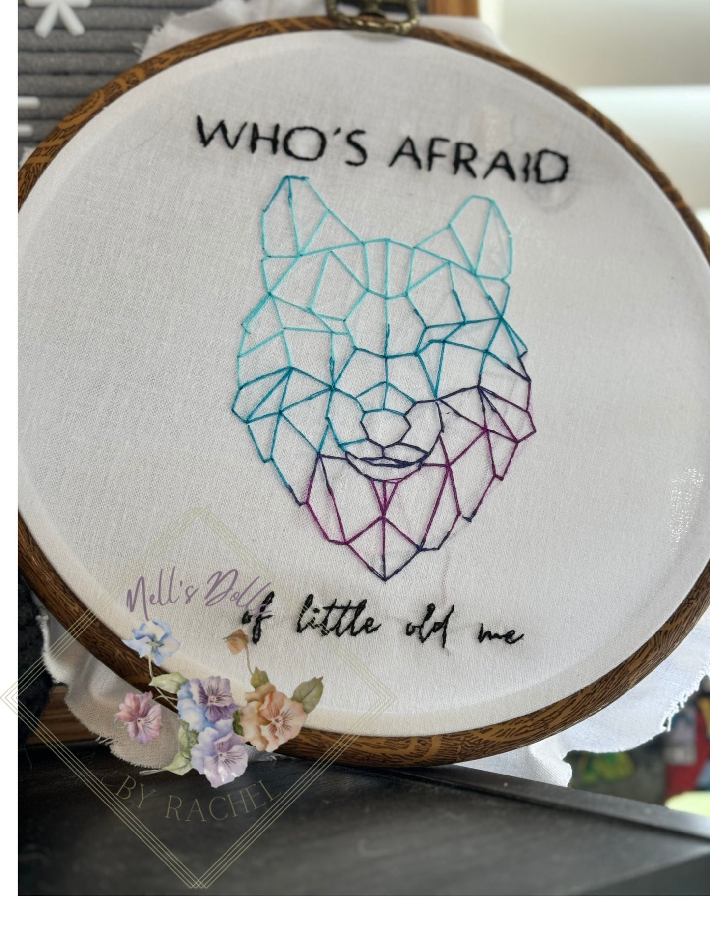 Who’s Afraid of Little Old Me Hand Embroidery with Hoop